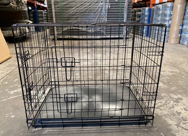 Black Foldable Dog Cage 